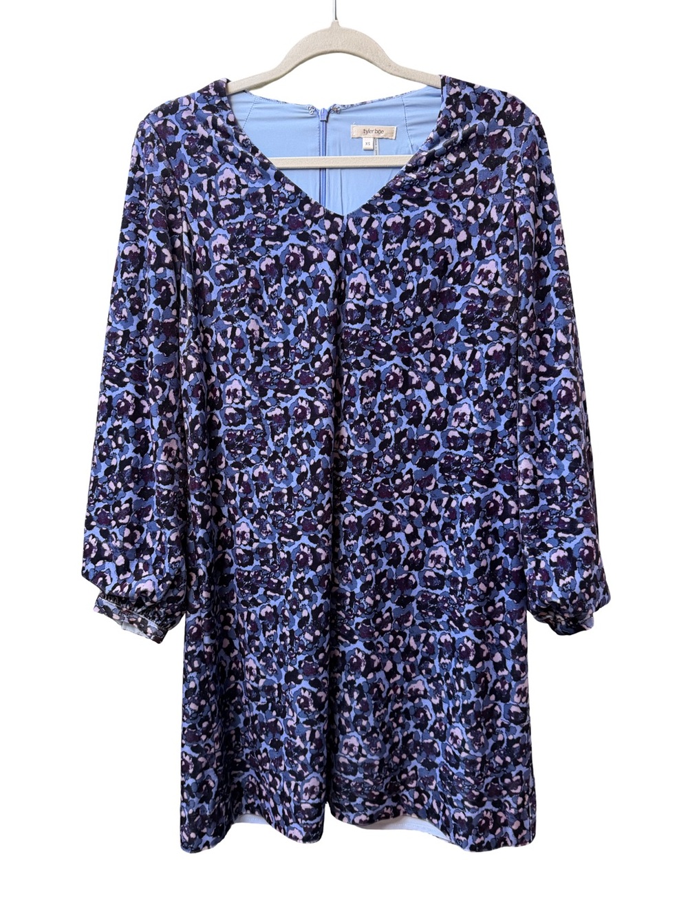 Tyler Boe Blue Leopard Print V-Neck Tunic
